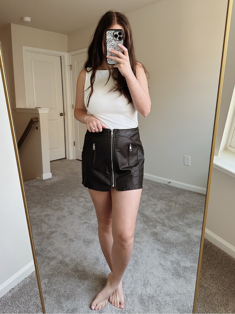 Wild Fable Brown Leather Mini Skirt